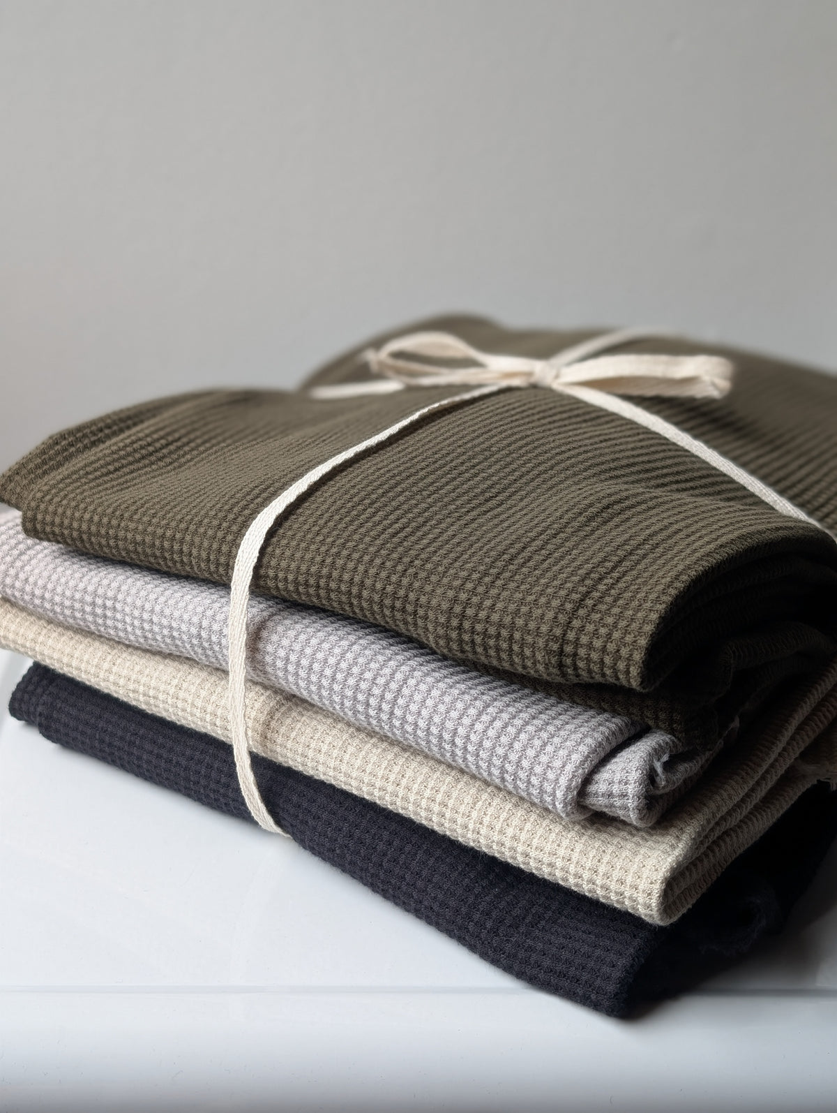 Deadstock Cotton Waffle Knit - Moss