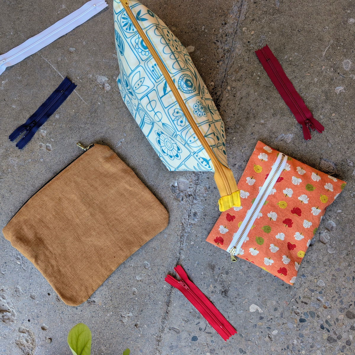 Learn to Sew Zip Pouches
