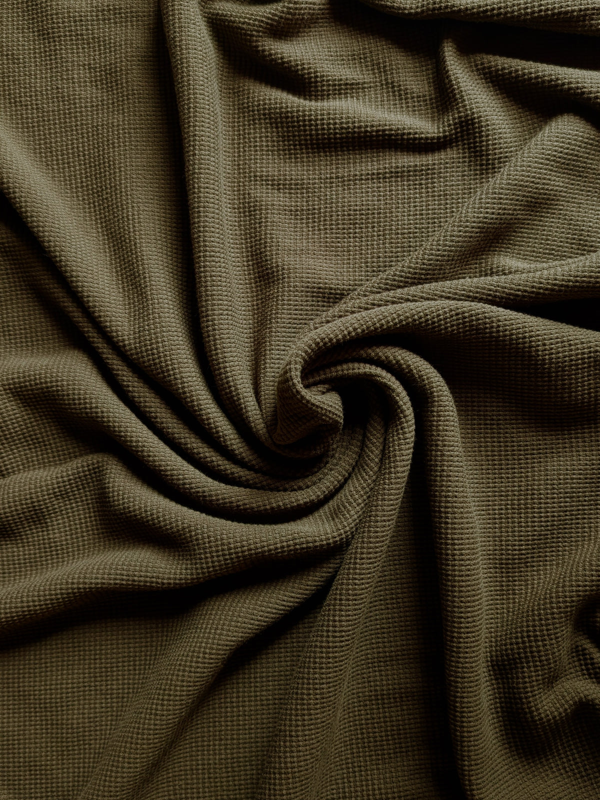 Deadstock Cotton Waffle Knit - Moss