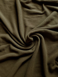 Deadstock Cotton Waffle Knit - Moss