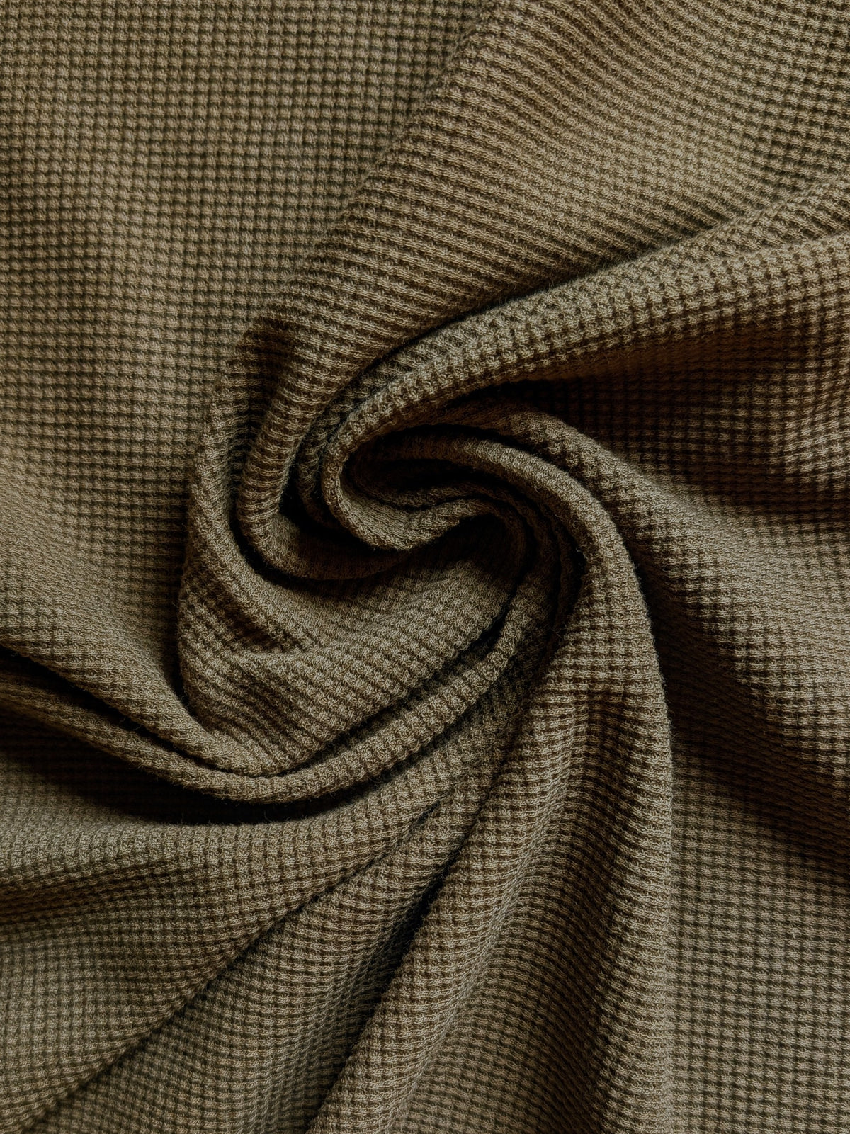 Deadstock Cotton Waffle Knit - Moss