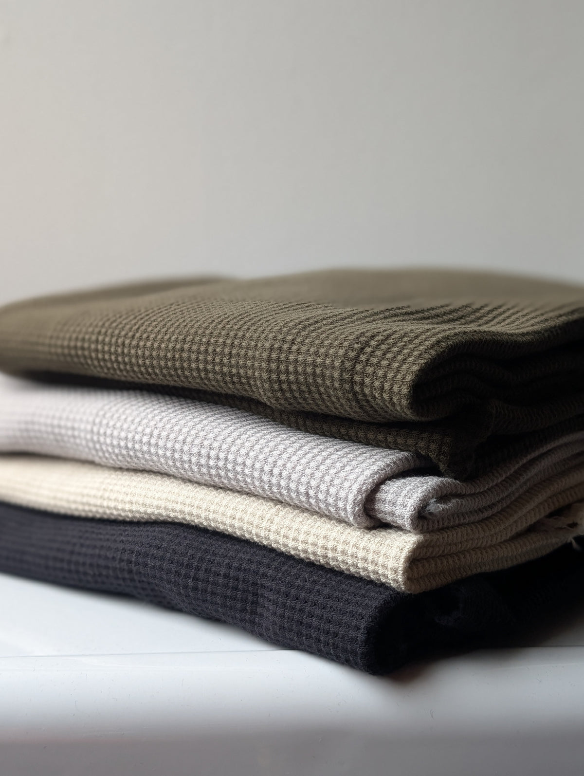 Deadstock Cotton Waffle Knit - Moss