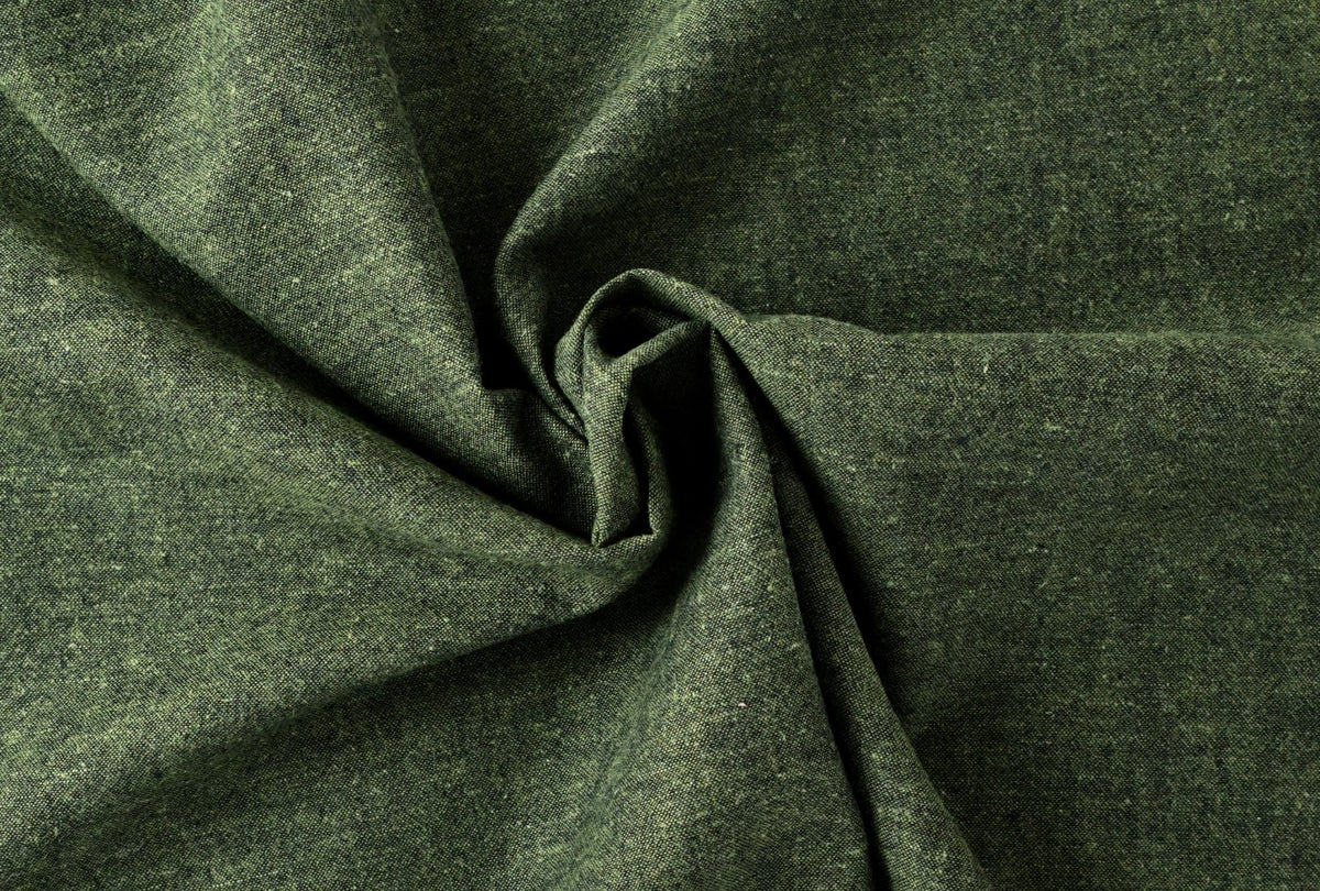 Hemp/Organic Cotton Chambray - Heather Forest