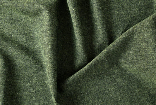 Hemp/Organic Cotton Chambray - Heather Forest
