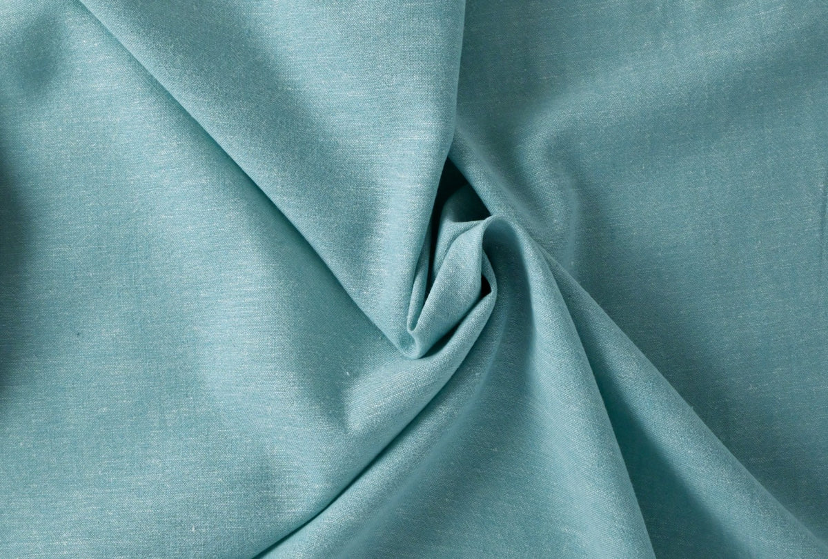 Hemp/Organic Cotton Chambray - Nile Blue