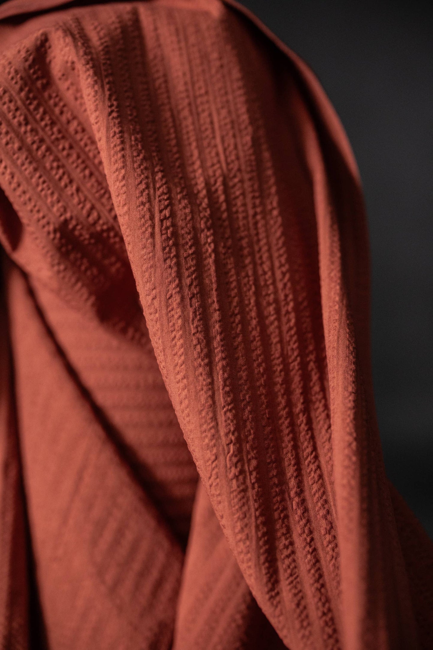 Merchant & Mills Pomegranate - Organic Cotton Seersucker Stripe