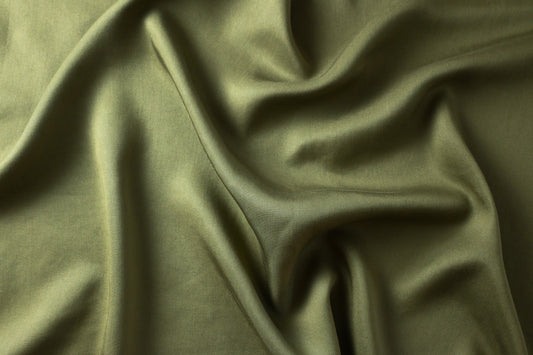 Olive green fabric draped