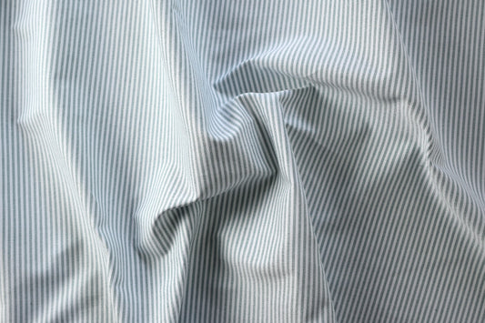 Oxford Shirting - Green Narrow Stripe