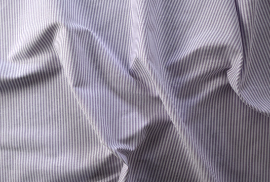 Oxford Shirting - Purple/White Narrow Stripe